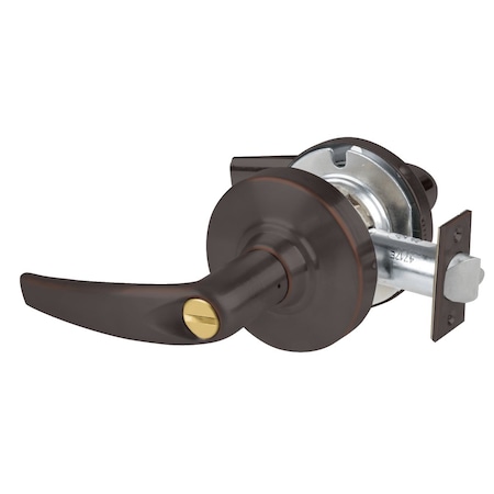 Schlage Grade 2 Privacy Cylindrical Lock with Field Selectable Vandlgard, Athens Lever, Non-Keyed, Aged Bron ALX40 ATH 643E